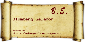 Blumberg Salamon névjegykártya